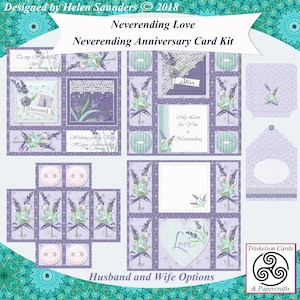 Printable Neverending Love Anniversary Card Making Kit with Matching Envelope Digital Download Never Ending Card Make Your Own Cards