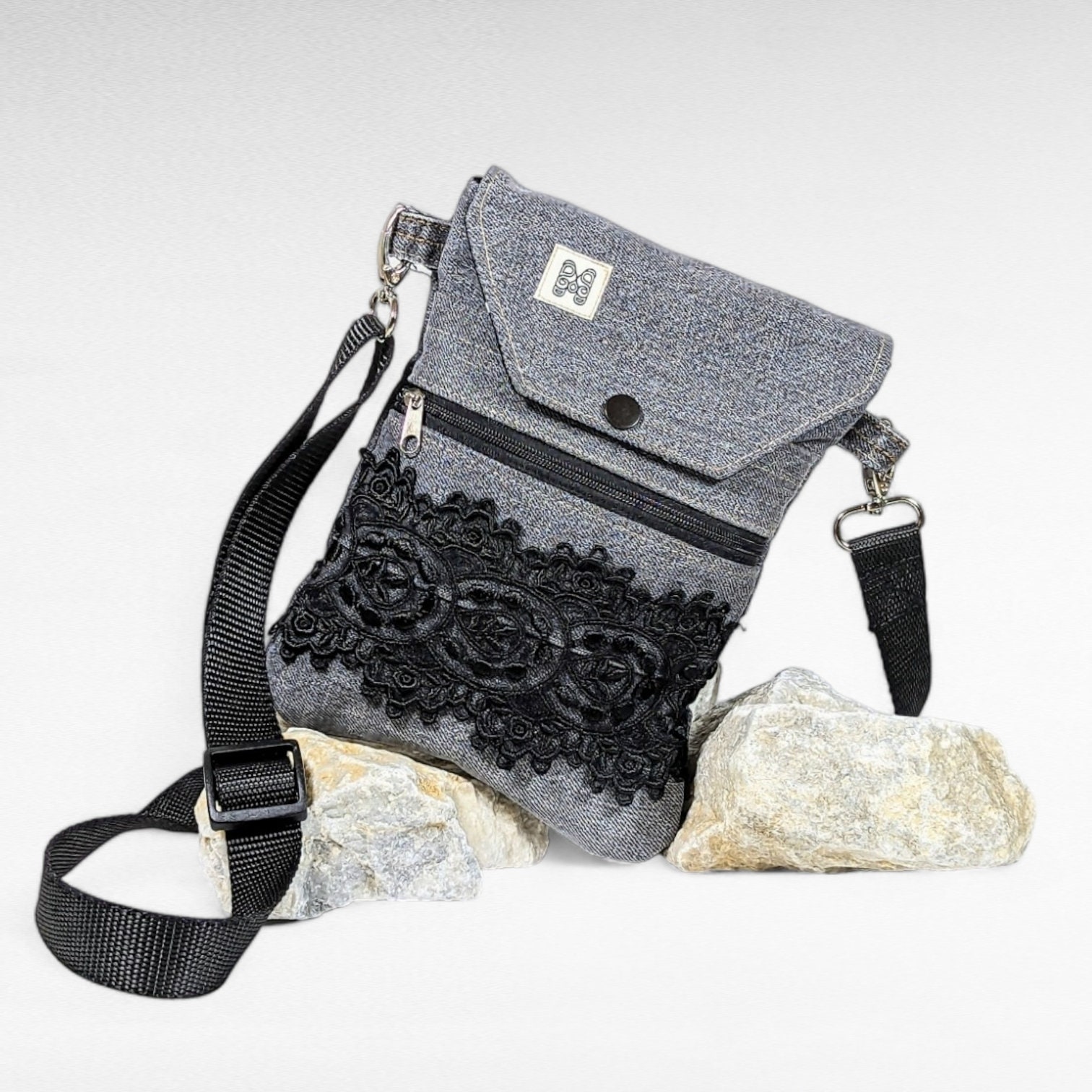 Mobile Phone Bag Made From Upcycled Jeans to Wear Over the
