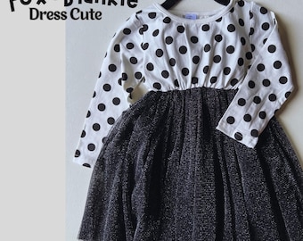 Polka Dot Ruffled Pink White Black Dress | Toddler Girl Clothes | 18 Month - 5Y | Designer Clothes | Foxandblankie