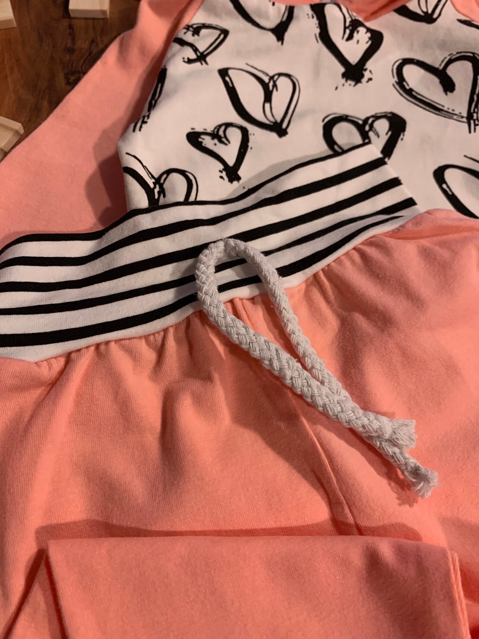 Infant Baby Girl Pink Heart Hoodie With Cozy Striped Pants and Etsy