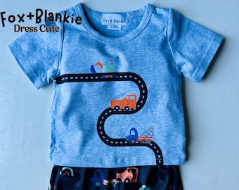 Toddler Boy or Girl Road Car Truck Outfit | 3 Month - 24 Month | Boy Clothes | Girl Clothes | Designer Fall Top | Cute Sweater