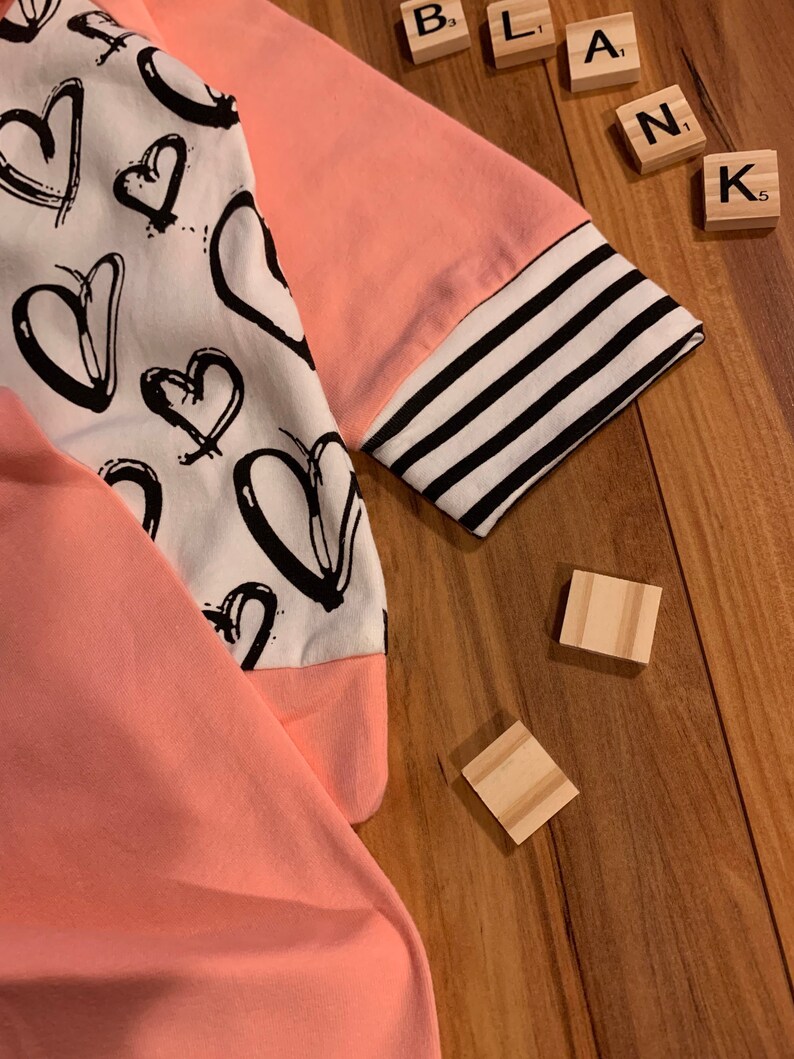 Infant Baby Girl Pink Heart Hoodie With Cozy Striped Pants and Etsy
