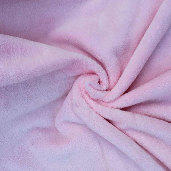 Kunstfell Stoff in Baby Pink, Kunstfell Plüsch Stoff, Baby Stoff, Plüsch Stoff, Spielzeug Stoff, Decke Stoff, Weicher Stoff meterware, Versandfertig