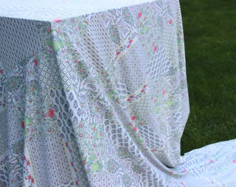 Floral Jersey Viscose Fabric by meter, Floral Viscose Jersey Fabric by yard, Viscose Jersey fabric for summer, Fabric Samples, Caftan Fabric