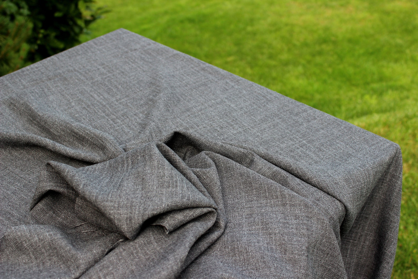 Dark Grey Linen Fabric by Meter, Linen Fabric by Yard, Grey Linen