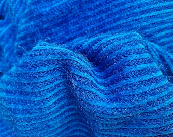 Blue Knit Fabric, Fabric by the Yard, Fabric by meter, Winter Fabric, Stretchy Fabric, Dress Fabric, Fabric Knitting, Sweater Fabric