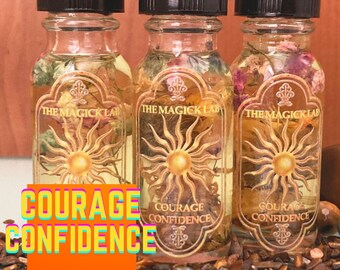 Courage & Confidence Oil w/Tiger's Eye | Solar Plexus, Strength, Success, Self-Love, Abundance
