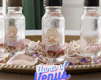 Aceite Aura de Venus / con Peridoto, Perla, Cuarzo Rosa / Divinidad Femenina, Amor, Belleza, Creatividad, Glamour y Magia