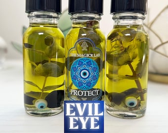 Aceite protector contra el mal de ojo / con obsidiana negra - Muro de fuego, descruzar, desterrar, proteger (hoodoo, wicca, pagano)