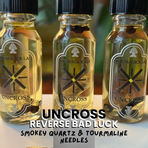 Uncrossing Spell Oil: Tourmaline & Smokey Quartz - Break Hexes, Reverse Bad Luck