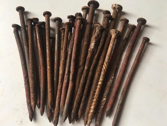 Old Rusty Nails for Witchcraft, set of 6 (sour jar spell, magic, coffin, iron nails)