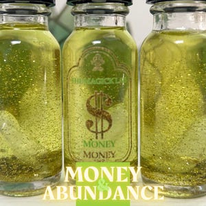 Money & Abundance Spell Oil w Activated Quartz Spear | Cash, Opportunity, Wealth, Business, Success, Manifest