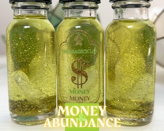 Aceite para el Hechizo de Dinero y Abundancia con Lanza de Cuarzo Activado / Efectivo, Oportunidad, Riqueza, Negocios, Éxito, Manifestación