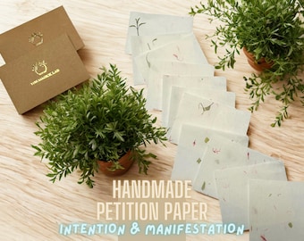 Papel de intención y petición de 5 x 7,5 cm, hecho a mano, para hechizos y manifestaciones (hoodoo, wicca, paganismo)