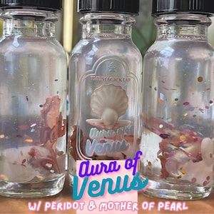 Aura of Venus Oil | w/ Peridot, Pearl, Rose Quartz | Divine Feminine, Love, Beauty, Creativity