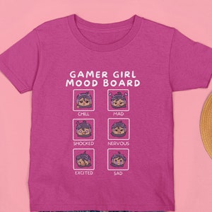 Gamer Girl Mood Board Camiseta juvenil