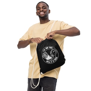 Lift and Curl Until It Is Done Doom Eternal Inspired Gym Workout Motivational Drawstring Bag