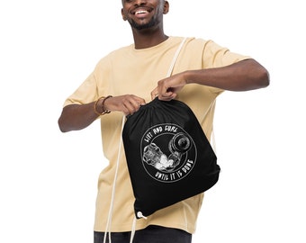 Lift and Curl Until It Is Done Doom Eternal Inspired Gym Workout Motivational Drawstring Bag