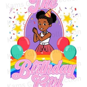 Gracie’s Corner Birthday Girl PNG | Digital Download | Afrocentric Birthday Clipart for Shirts, Party Decor & More