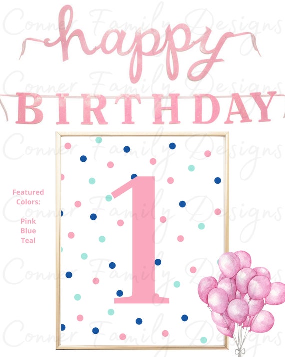 First Birthday Party Sign 1st Birthday Big One Number 1 | Etsy