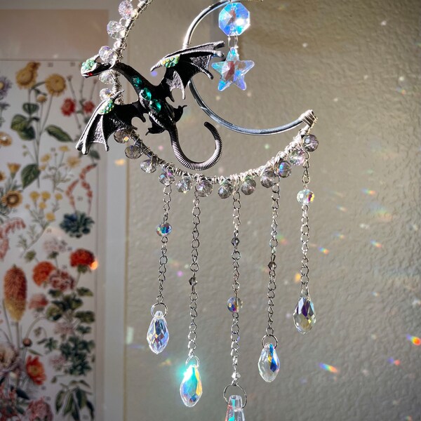 YEAR of the DRAGON Ultra sparkly MOON sun catcher