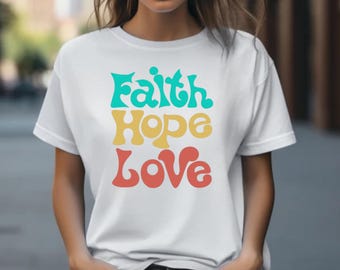 Faith Hope Love PNG Designs Faith Based Religious Clipart Christianity png Christian Art Catholic Scripture Bible Verse Sublimation Design