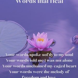 Printable Digital Download - Poetry to soothe your soul and uplift your heart.