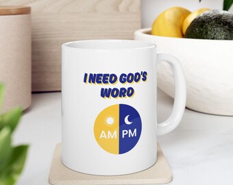 God’s Words Mug, Bible Verse Mug for Women, Faith-Based Christian Coffee Cup, Daily Scripture Encouragement Gift, Prayer Time Mug