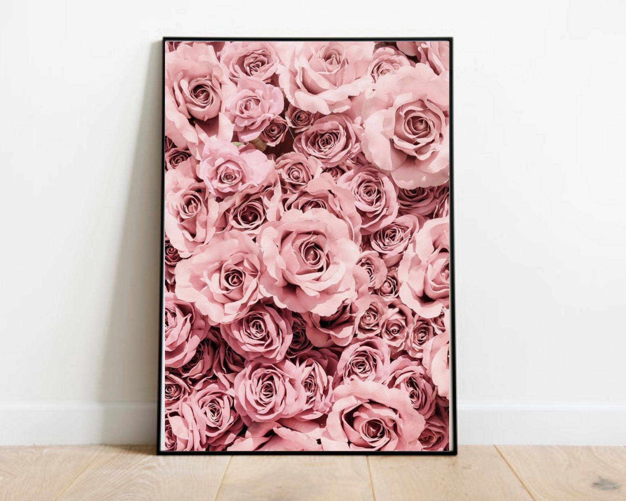 Pink Roses Poster Wall Art Home Decor Printable Digital Etsy