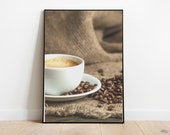 Cappucino Coffee Printable Poster For Home Kitchen Wall Decor Digital Download