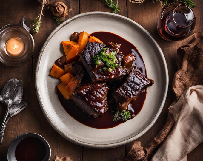 Slow Cooker - Red Wine Braised Short Ribs - Recipe Download