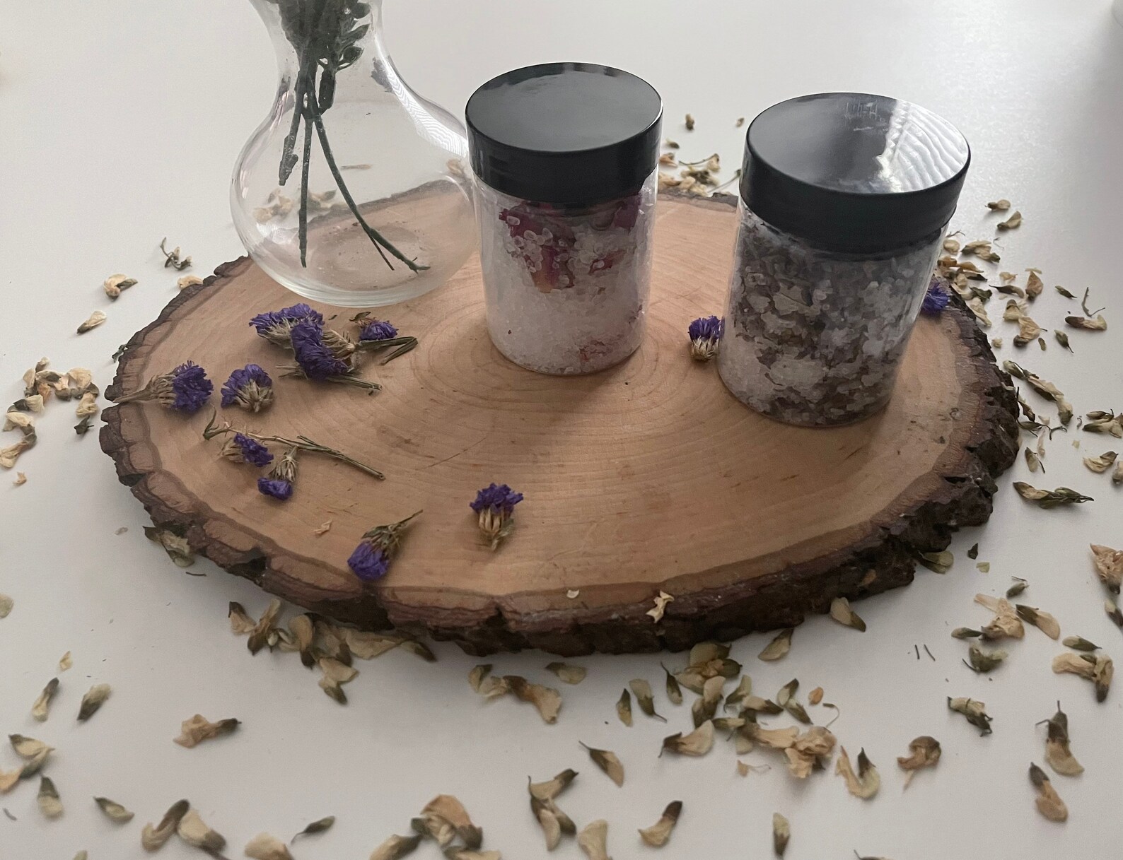 Homemade Bath Salts with Dried Fragrant Flowers prefect for Etsy
