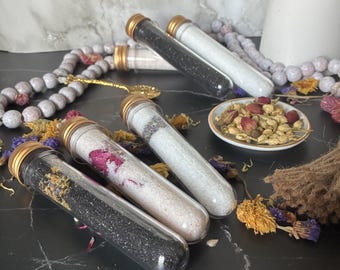 Sales de baño de lujo con flores secas: regalo orgánico de spa