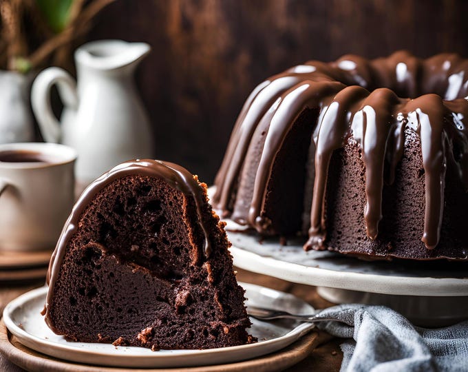 Southern Chocolate Bundt Cake Baking Mix: Custom Message Card