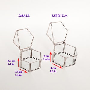 Wedding Engagement Proposal Ring Bearer Box Glass Hexagon Jewelry Rings Boxes Personalized Ring Box image 9