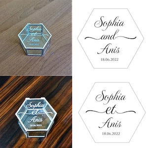 Wedding Engagement Proposal Ring Bearer Box Glass Hexagon Jewelry Rings Boxes Personalized Ring Box image 3