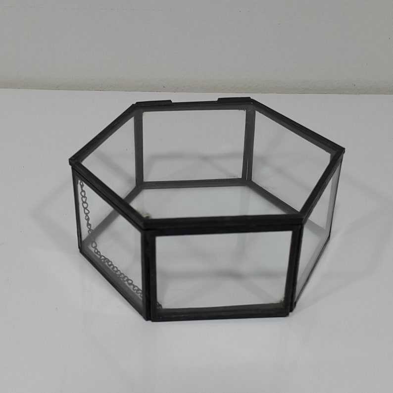 Wedding Engagement Proposal Ring Bearer Box Glass Hexagon Jewelry Rings Boxes Personalized Ring Box image 6