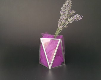 Decorative Flower Vase Candle Holder Modern Geometric Glass Objects for Home Decor, Pen and Pencil Case for desk