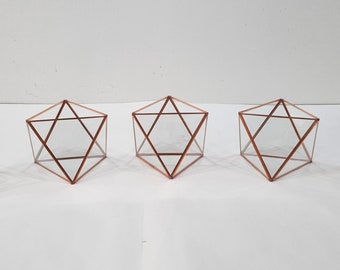 Candle Holder, Decorative Gifts for Wedding Centerpiece, Geometric Glass indoor Planters