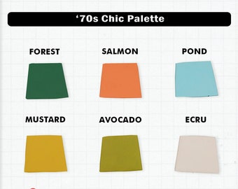 Polymer Clay Color Mixing Recipes for Sculpey Premo - 70s Chic Palette