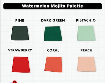 Polymer Clay Color Mixing Recipes for Sculpey Premo - Watermelon Mojito Palette