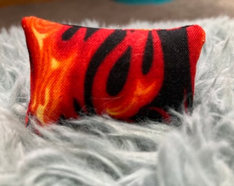 Small Black with Flames Reptile Pillow