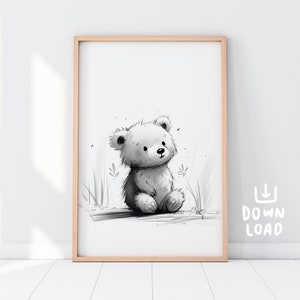 Póster Osito de Peluche A1|A2|A3|A4 - Póster infantil Póster habitación infantil Decoración regalo niño bebé DESCARGA DIGITAL