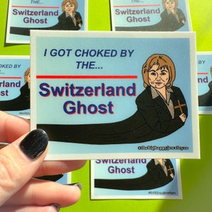 Schweiz Gespenst Sticker | Makramee Geist Nathan Fielder Comedy inspiriert Aufkleber | Lustiger Laptop Aufkleber, Nathan, wasserfest