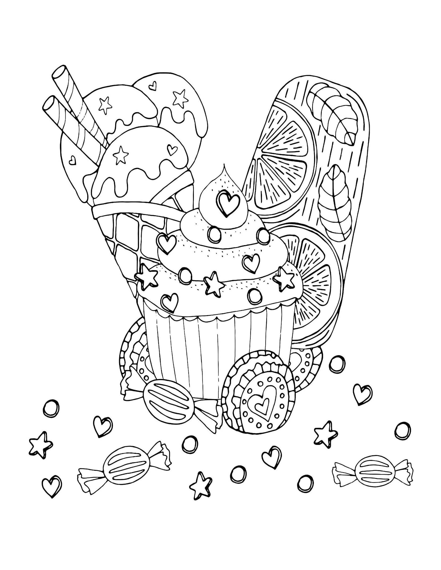 Ice Cream Digital Coloring Book | Etsy