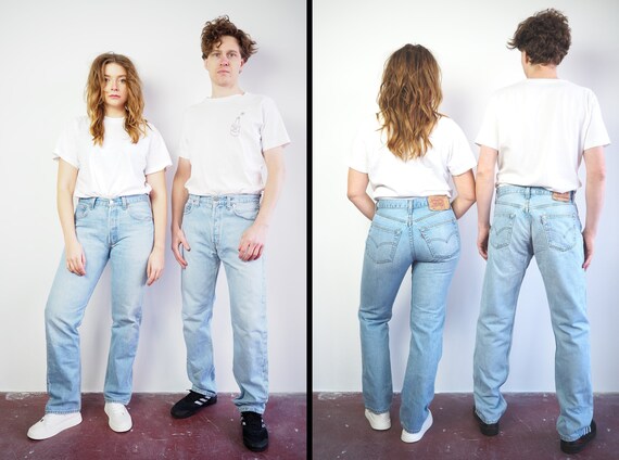 Levi's 501 Vintage Denim Jeans // Light Stonewash // W25 | Etsy Australia