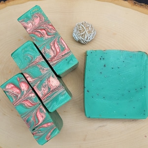 Floral cactus scented with poppy seed exfoliate, Handmade artisan bar soap, Natural skin care gift for her