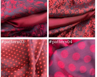 PURE MULBERRY SILK fabric by the yard - Red silk fabric - Handmade silk - Organic fiber - Dress making - Gift for her - Silk apparel fabric