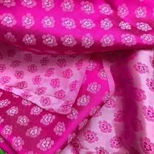 PURE MULBERRY SILK fabric by the yard - Pink silk - Peach blossom pattern - Handmade silk - Dress making - Gift for her - Silk for sewing