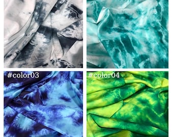 100% Mulberry Silk Habotai fabric by the yard - Blue, Green Silk Habutai - Handmade silk – Making dress – Gift for her - Silk for sewing